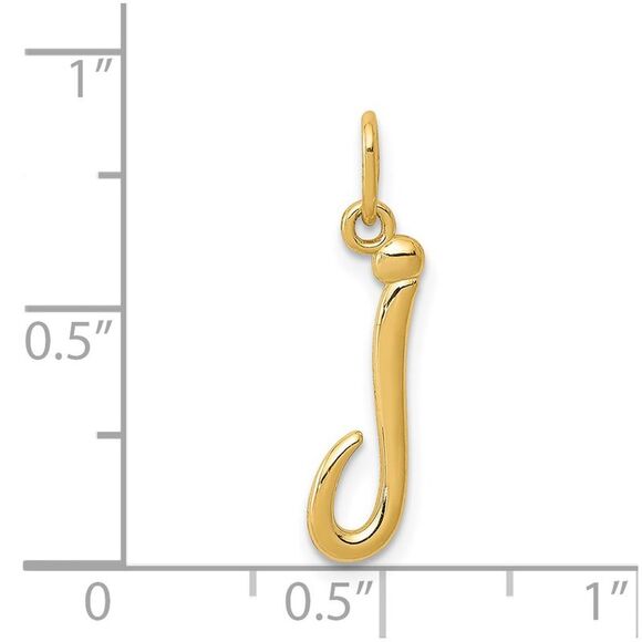 14k Yellow Gold, Claire Collection Mini Lower Case Initial J Charm - Picture 4 of 5